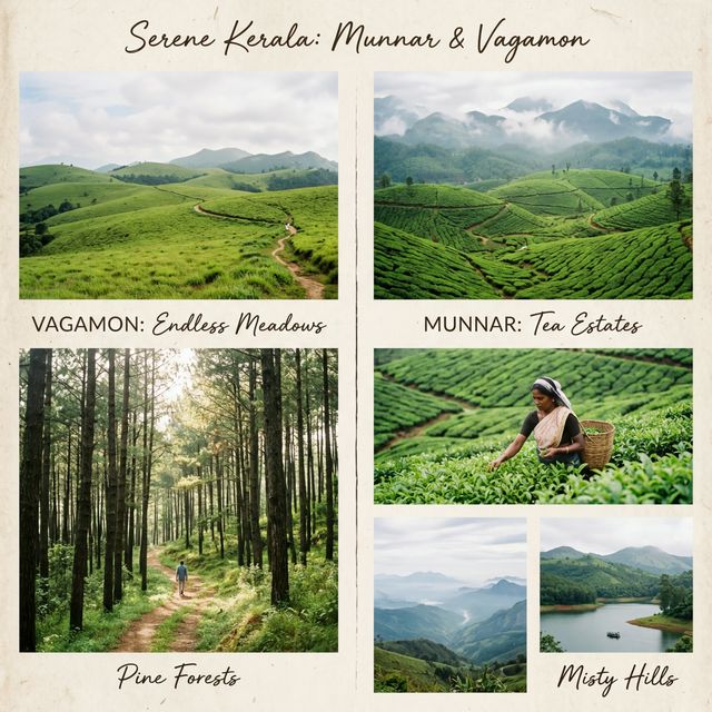 Munnar Vagamon Allepey Cochin